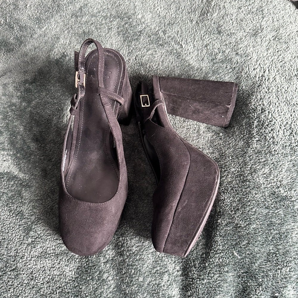 Elegant Black Women's Block Heel Shoes